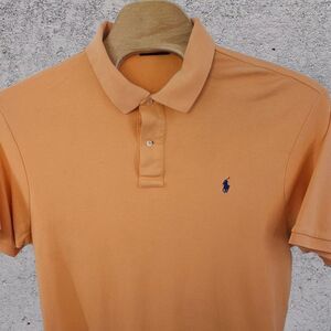 Polo Ralph Lauren Polo Shirt Size 2XB BIG Short Sleeve Peach W/ Blue Pony Logo‎